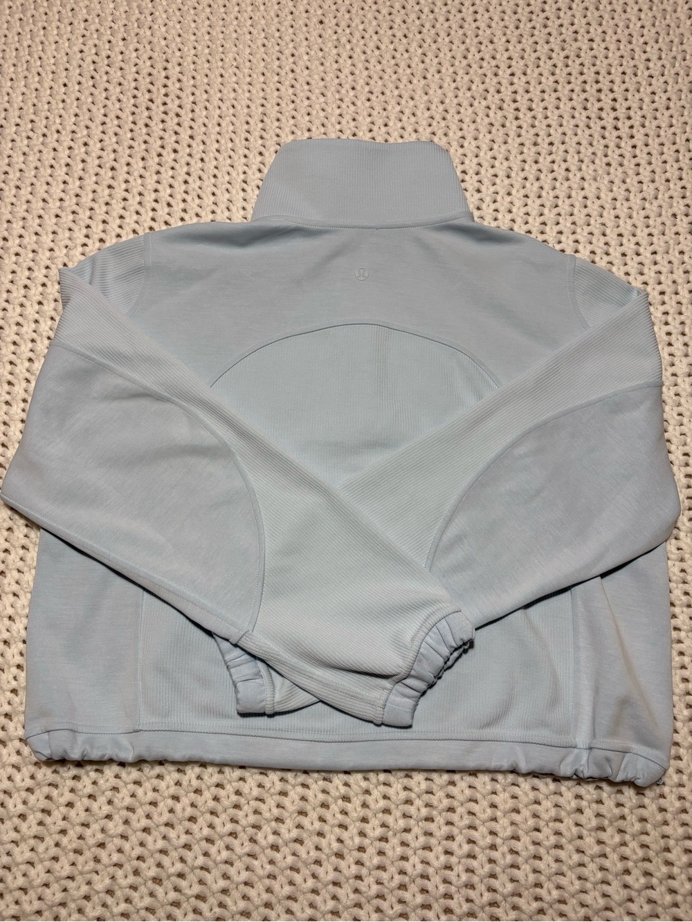 lululemon powder blue brushed Softstreme ribbed half zip size 6 - Picture 5 of 14